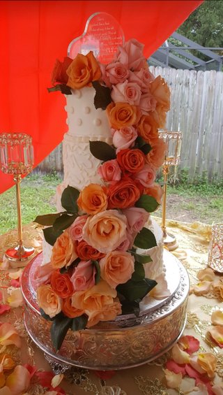 Fresh flower 3 tier cake