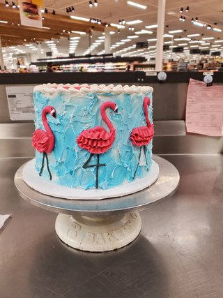 Flamingo 2 layer cake