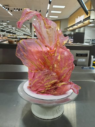 3 layers pink sail cake